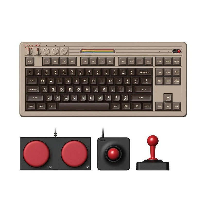 Retro Gaming Universe - Retro87C64 retro mechanisch gamingtoetsenbord draadloze verbinding