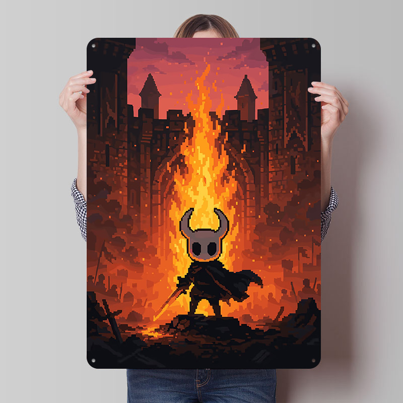 Retro Knight Gaming - Ridder voor een kasteel Vuurprintposter Aangepaste
