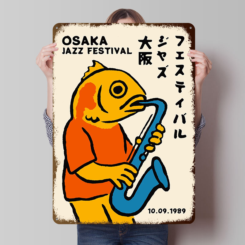 Retro Gaming Festival - Osaka Jazz Festival 1989 Metalen Poster