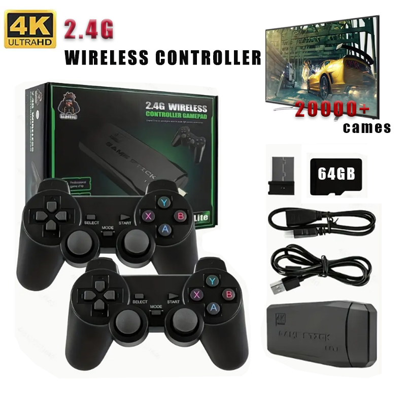 Retro Gaming Joystick - Draadloze videogamestick 2.4G Dual Joystick Console