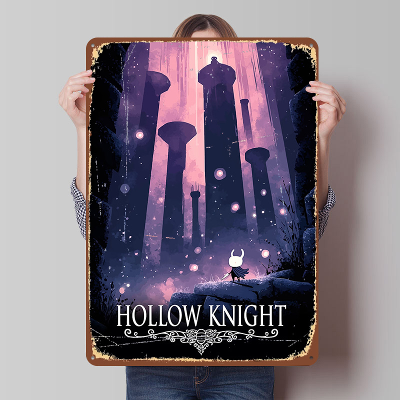 Retro Knight Gaming - Hollow Knight Game Gedrukte Poster Aangepaste