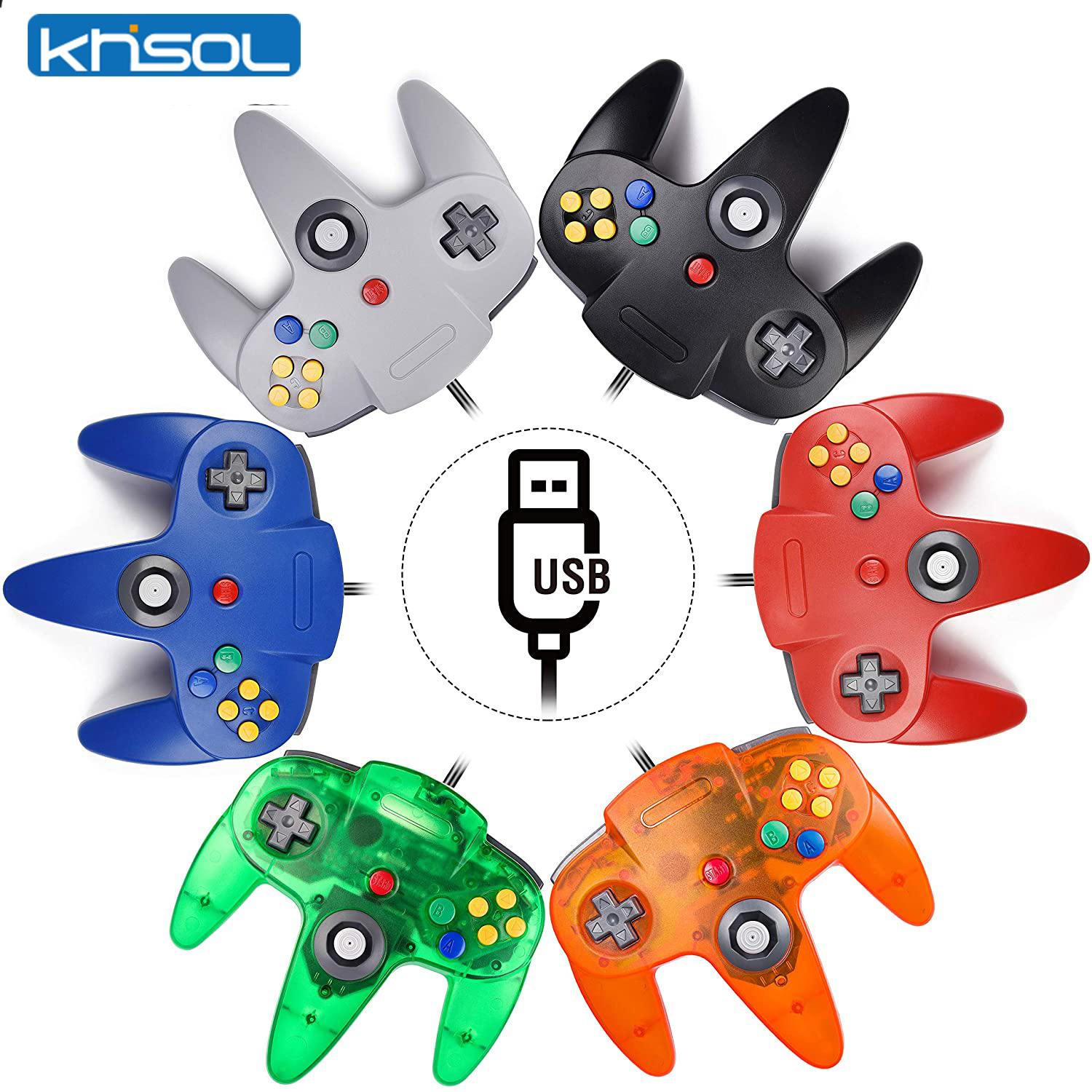 Retro Gaming Joystick - N64-controller Klassieke USB-bekabelde afstandsbediening Gamepad Gaming-joystick