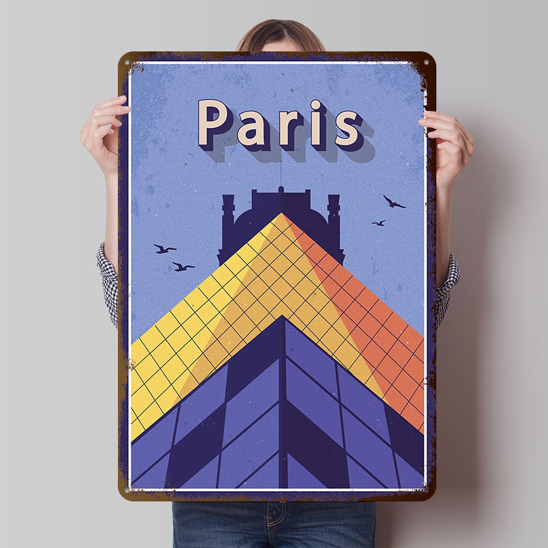 Retro Gaming Paris - Reis naar Parijs Metalen Poster Op