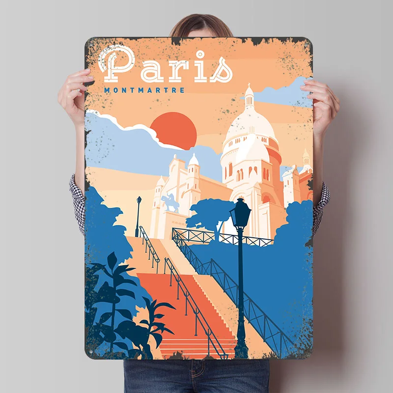 Parijs Montmartre Reisposter o - Retro Gaming Paris recensie en prijs