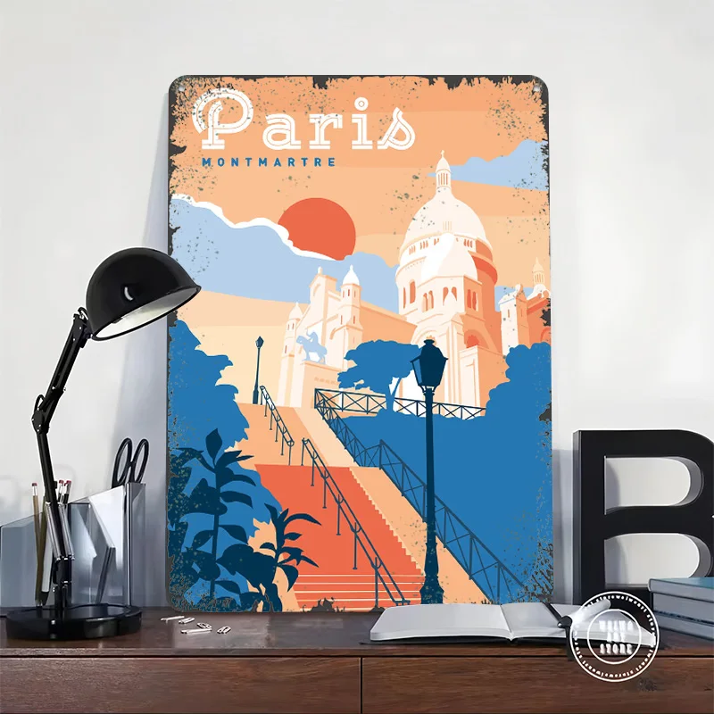 Parijs Montmartre Reisposter o - Retro Gaming Paris recensie en prijs