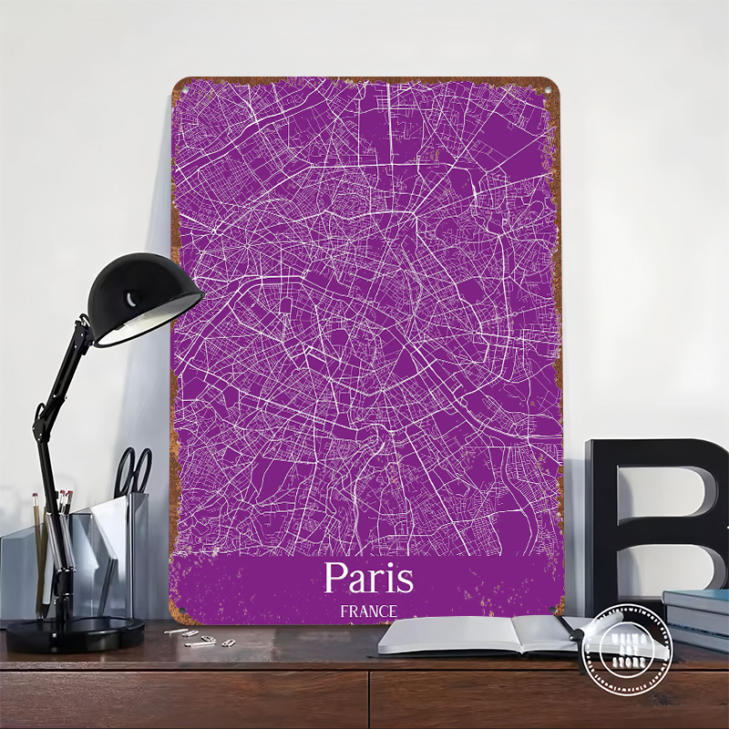 Parijs stadskaart geprinte pos - Retro Gaming Paris recensie en prijs