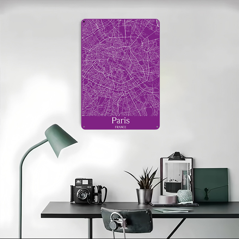 Parijs stadskaart geprinte pos - Retro Gaming Paris recensie en prijs