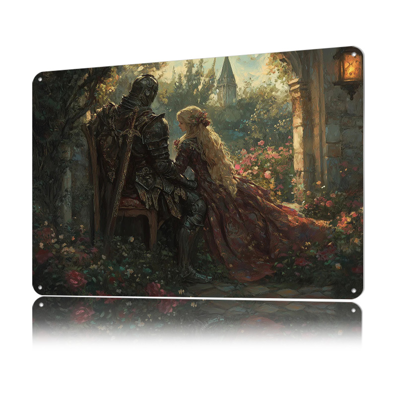 Ridder en dame in een tuin bli - Retro Knight Gaming recensie en prijs