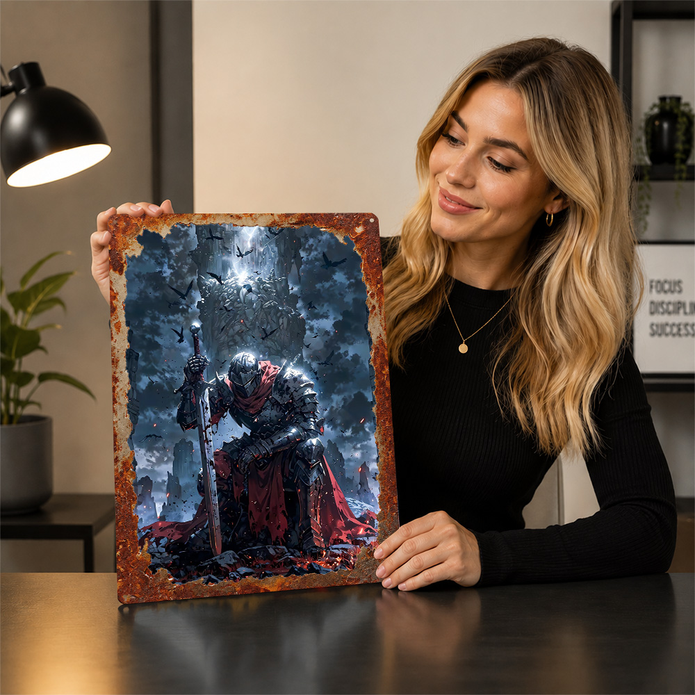 Knielende ridder in donker fan - Retro Knight Gaming recensie en prijs